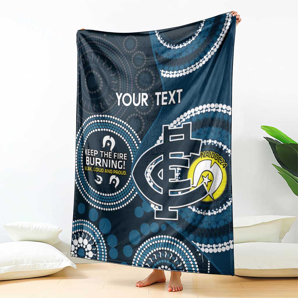 Custom AFL Carlton NAIDOC Week Blanket Keep The Fire Burning Indigenous Art