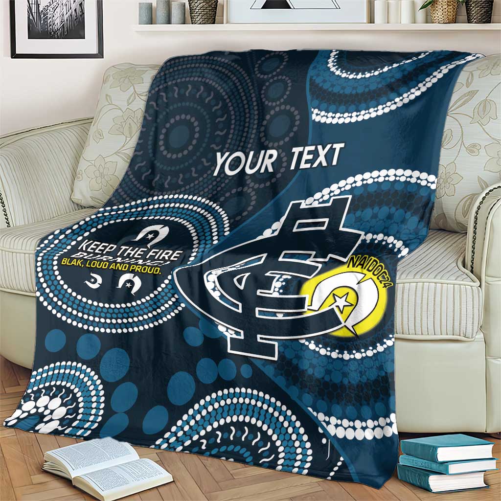 Custom AFL Carlton NAIDOC Week Blanket Keep The Fire Burning Indigenous Art