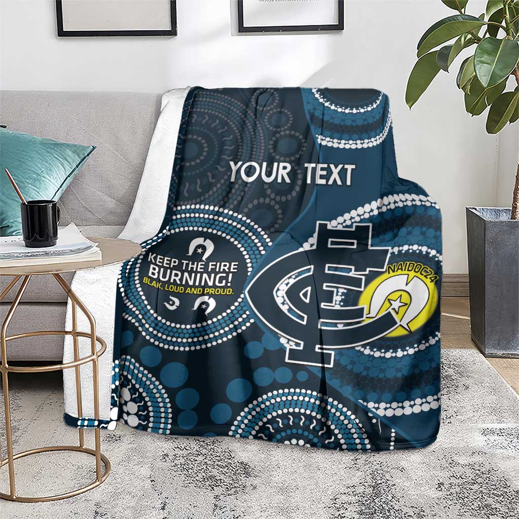 Custom AFL Carlton NAIDOC Week Blanket Keep The Fire Burning Indigenous Art