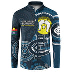 Custom AFL Carlton NAIDOC Week Button Sweatshirt Keep The Fire Burning Indigenous Art