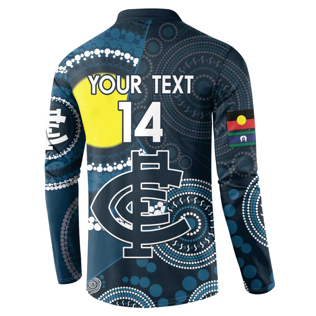 Custom AFL Carlton NAIDOC Week Button Sweatshirt Keep The Fire Burning Indigenous Art