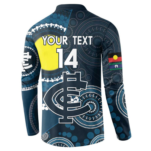Custom AFL Carlton NAIDOC Week Button Sweatshirt Keep The Fire Burning Indigenous Art