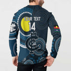Custom AFL Carlton NAIDOC Week Button Sweatshirt Keep The Fire Burning Indigenous Art