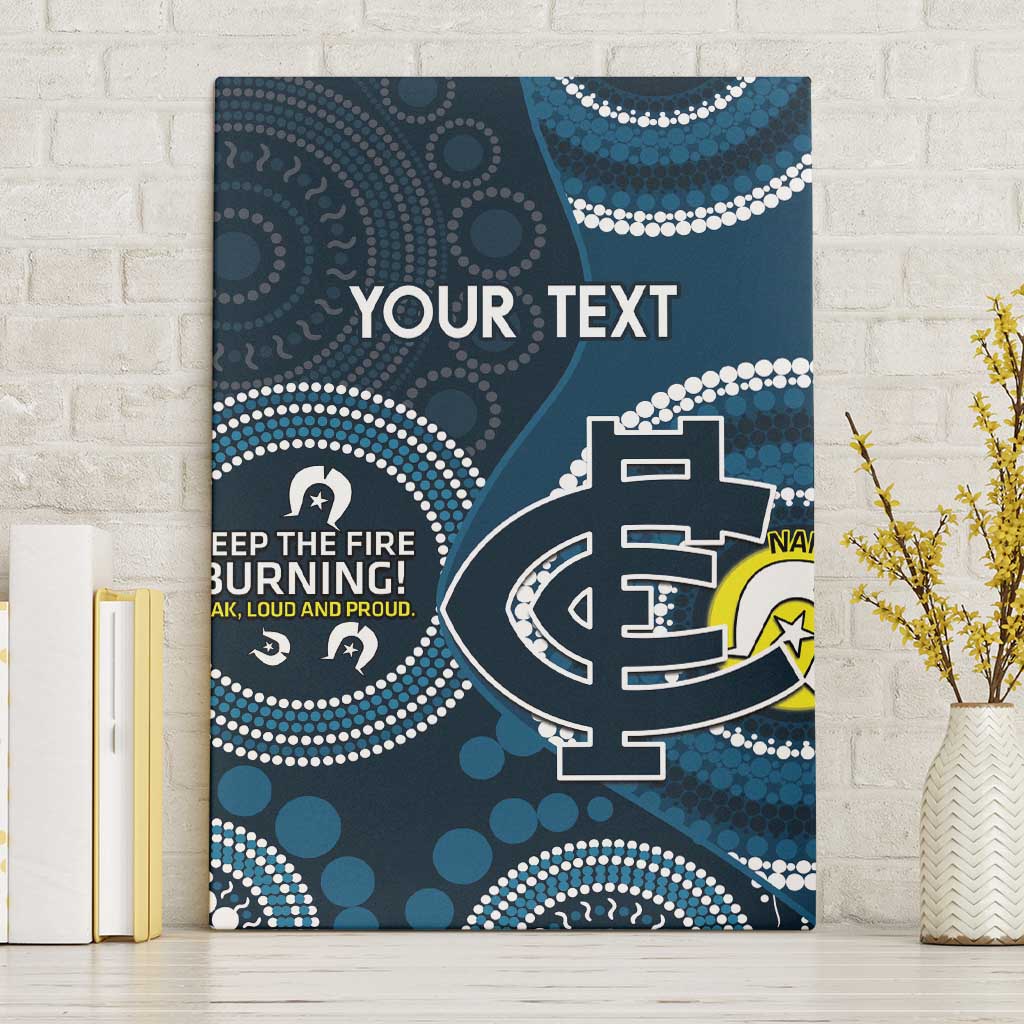 Custom AFL Carlton NAIDOC Week Canvas Wall Art Keep The Fire Burning Indigenous Art