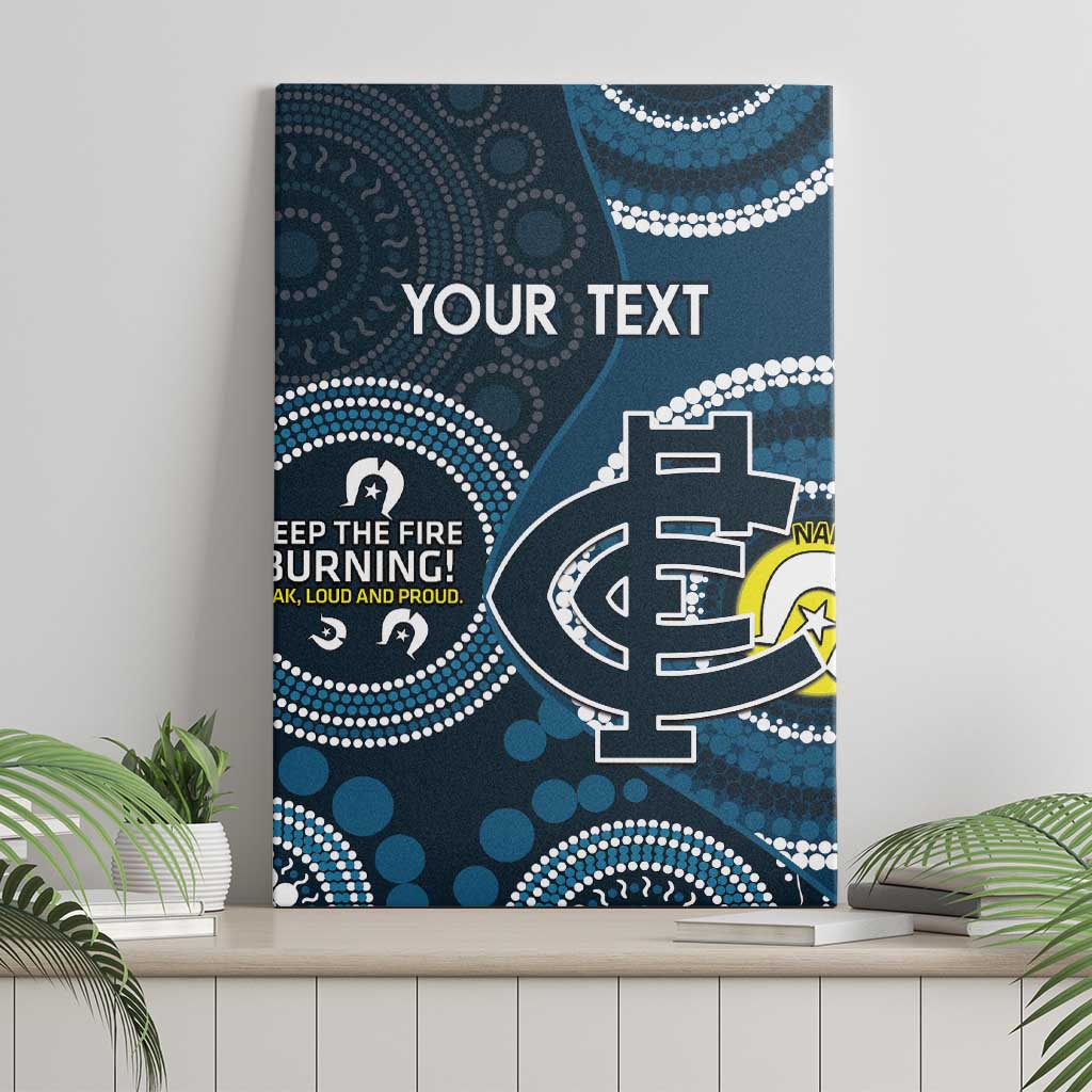 Custom AFL Carlton NAIDOC Week Canvas Wall Art Keep The Fire Burning Indigenous Art