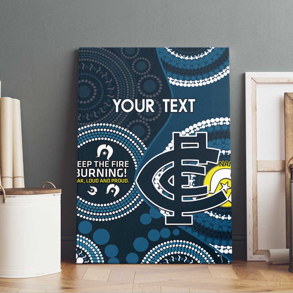 Custom AFL Carlton NAIDOC Week Canvas Wall Art Keep The Fire Burning Indigenous Art