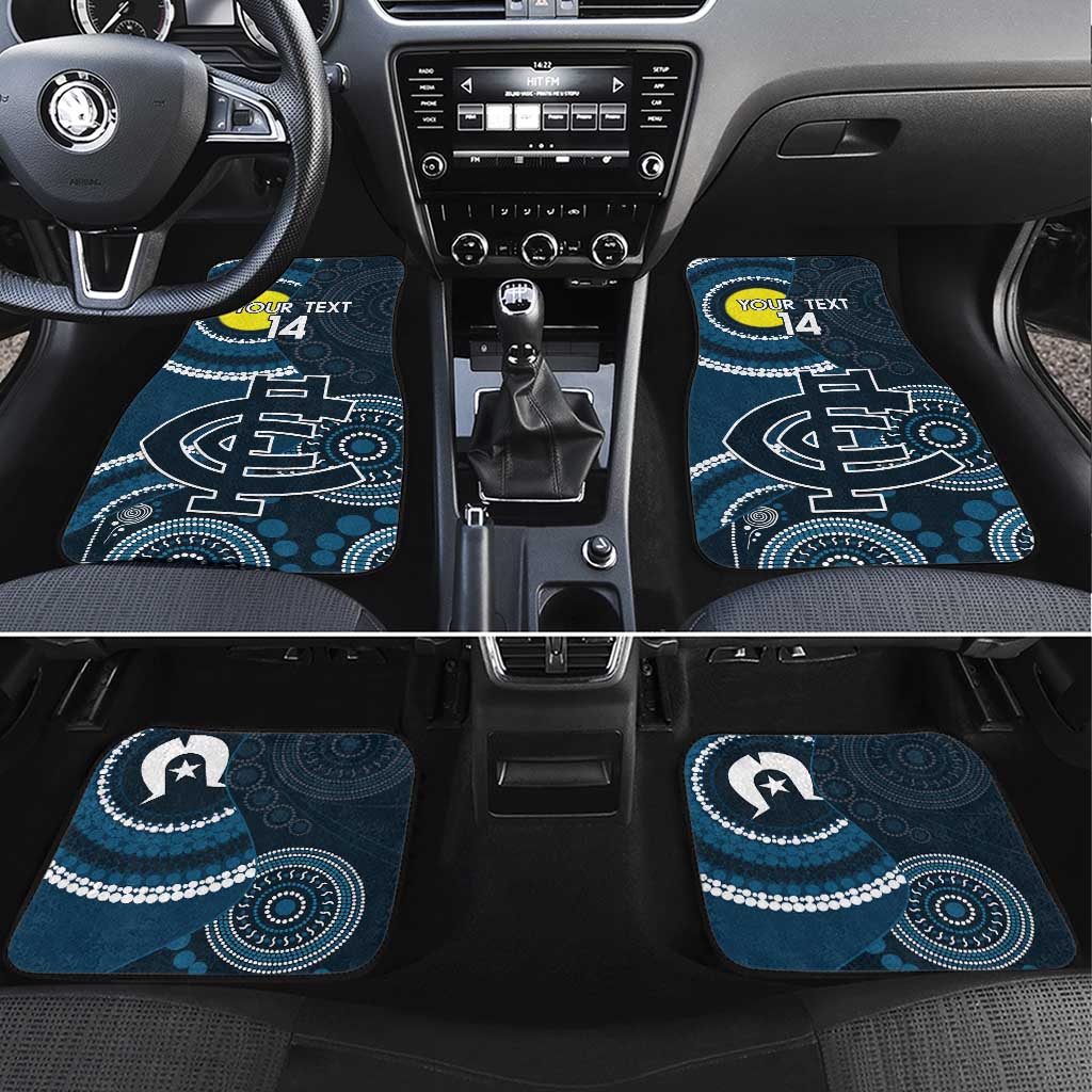 Custom AFL Carlton NAIDOC Week Car Mats Keep The Fire Burning Indigenous Art