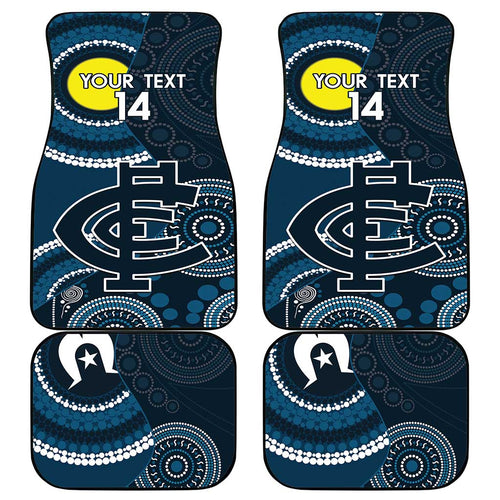 Custom AFL Carlton NAIDOC Week Car Mats Keep The Fire Burning Indigenous Art