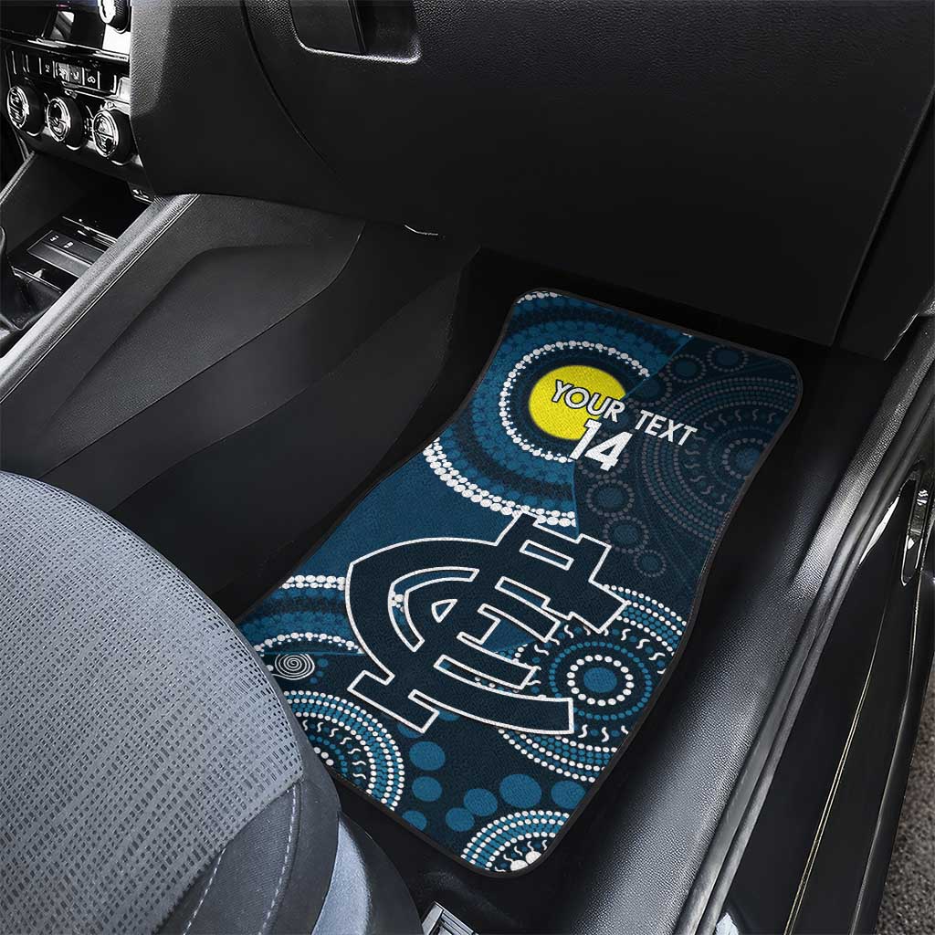 Custom AFL Carlton NAIDOC Week Car Mats Keep The Fire Burning Indigenous Art