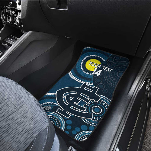 Custom AFL Carlton NAIDOC Week Car Mats Keep The Fire Burning Indigenous Art