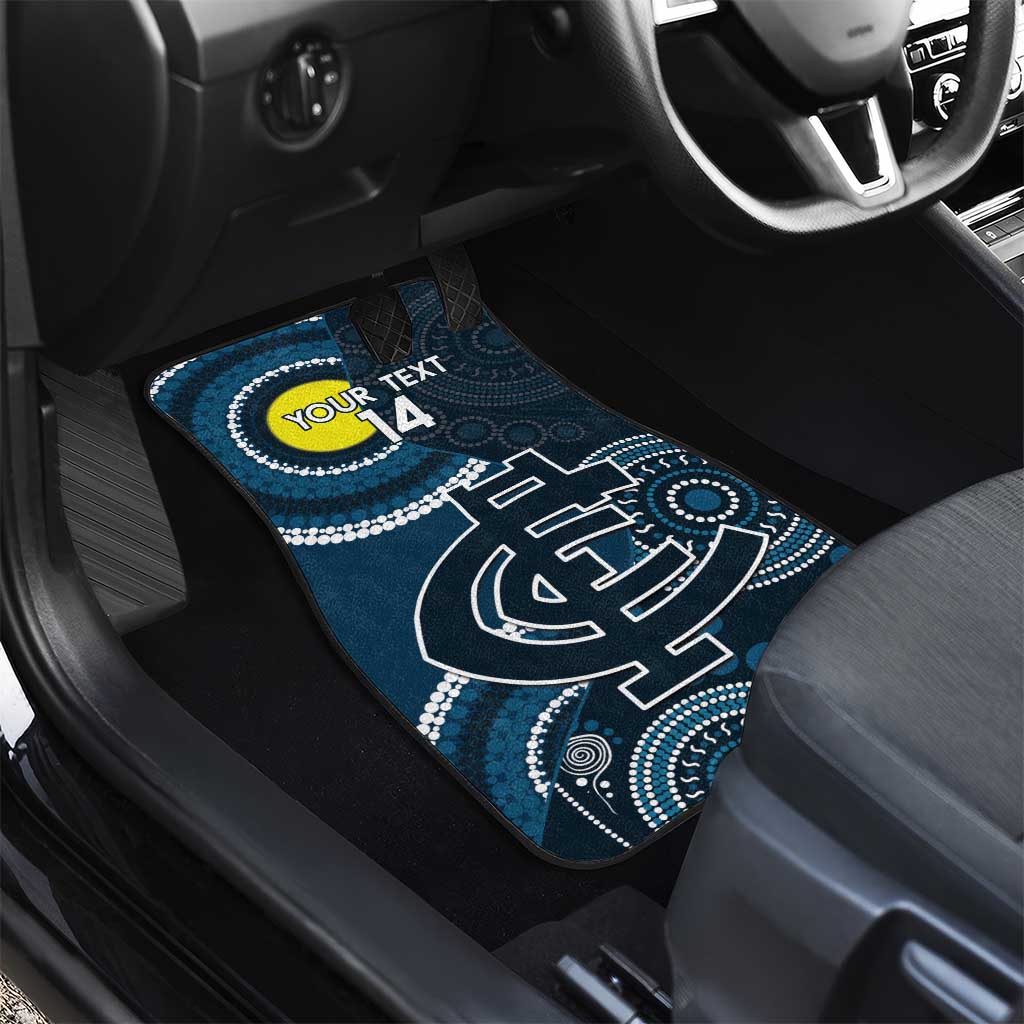 Custom AFL Carlton NAIDOC Week Car Mats Keep The Fire Burning Indigenous Art