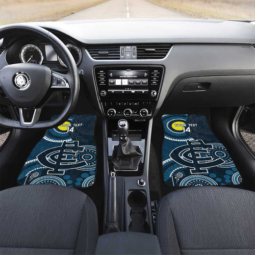 Custom AFL Carlton NAIDOC Week Car Mats Keep The Fire Burning Indigenous Art