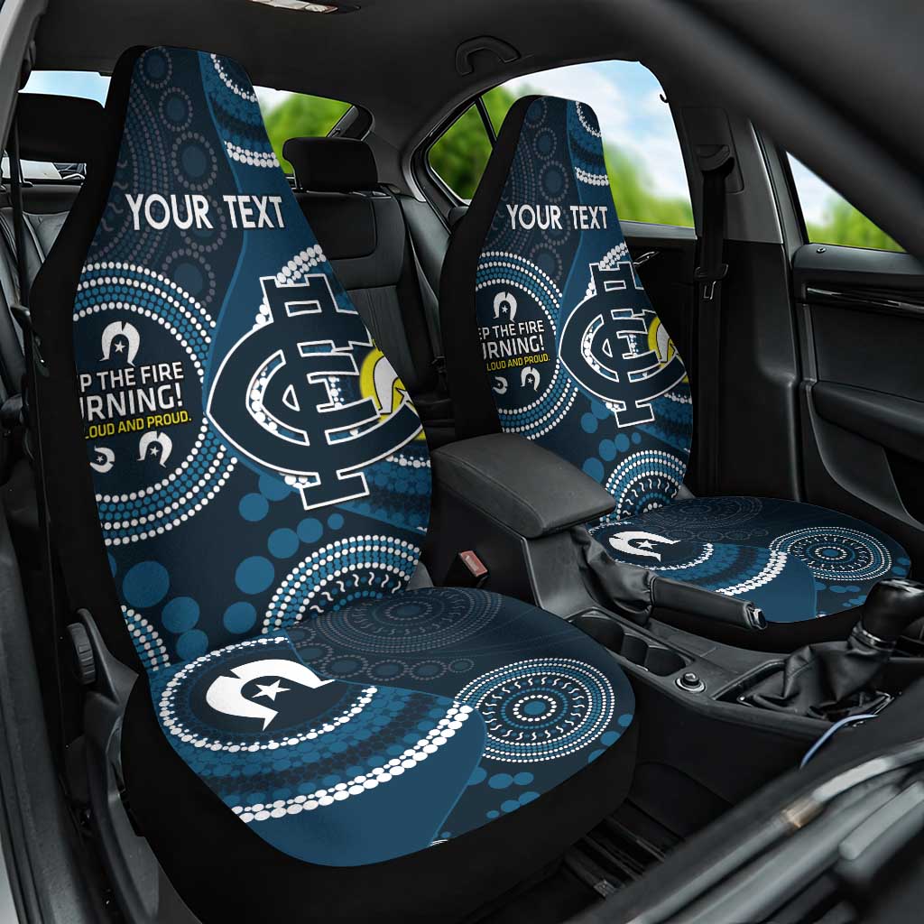 Custom AFL Carlton NAIDOC Week Car Seat Cover Keep The Fire Burning Indigenous Art