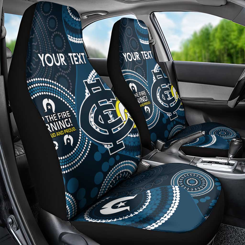 Custom AFL Carlton NAIDOC Week Car Seat Cover Keep The Fire Burning Indigenous Art
