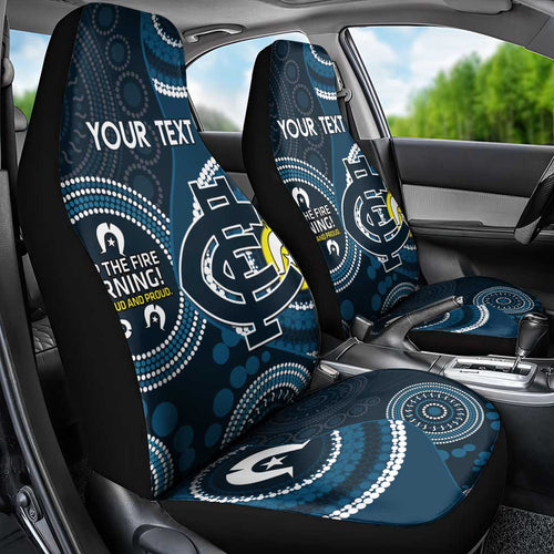Custom AFL Carlton NAIDOC Week Car Seat Cover Keep The Fire Burning Indigenous Art