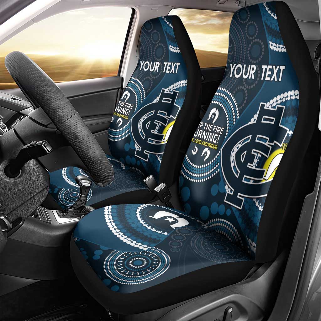 Custom AFL Carlton NAIDOC Week Car Seat Cover Keep The Fire Burning Indigenous Art