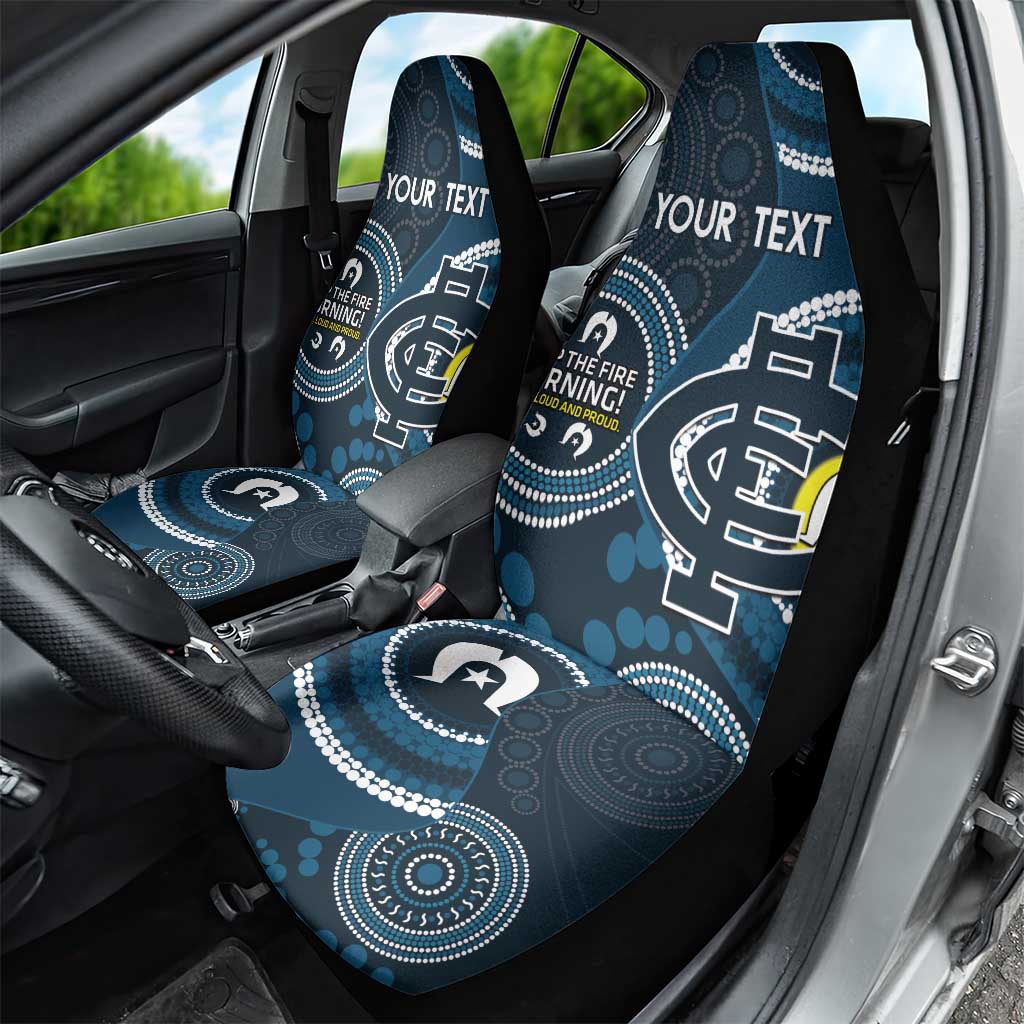 Custom AFL Carlton NAIDOC Week Car Seat Cover Keep The Fire Burning Indigenous Art