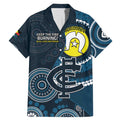Custom AFL Carlton NAIDOC Week Family Matching Mermaid Dress and Hawaiian Shirt Keep The Fire Burning Indigenous Art