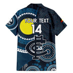 Custom AFL Carlton NAIDOC Week Family Matching Mermaid Dress and Hawaiian Shirt Keep The Fire Burning Indigenous Art