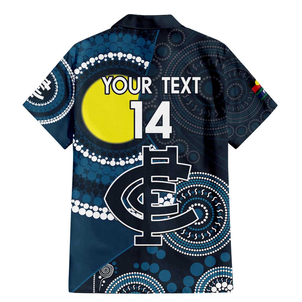 Custom AFL Carlton NAIDOC Week Family Matching Mermaid Dress and Hawaiian Shirt Keep The Fire Burning Indigenous Art