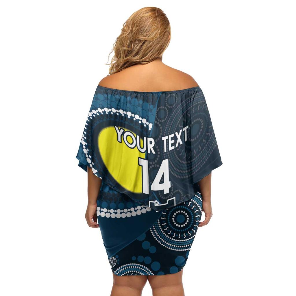 Custom AFL Carlton NAIDOC Week Family Matching Off Shoulder Short Dress and Hawaiian Shirt Keep The Fire Burning Indigenous Art