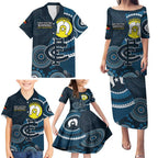 Custom AFL Carlton NAIDOC Week Family Matching Puletasi and Hawaiian Shirt Keep The Fire Burning Indigenous Art