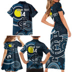 Custom AFL Carlton NAIDOC Week Family Matching Short Sleeve Bodycon Dress and Hawaiian Shirt Keep The Fire Burning Indigenous Art