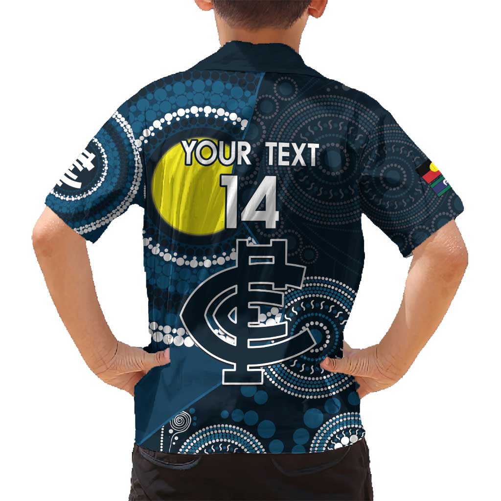 Custom AFL Carlton NAIDOC Week Family Matching Tank Maxi Dress and Hawaiian Shirt Keep The Fire Burning Indigenous Art