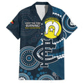 Custom AFL Carlton NAIDOC Week Family Matching Tank Maxi Dress and Hawaiian Shirt Keep The Fire Burning Indigenous Art