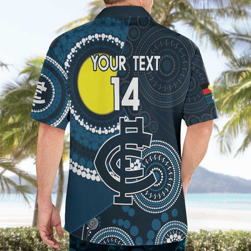 Custom AFL Carlton NAIDOC Week Hawaiian Shirt Keep The Fire Burning Indigenous Art
