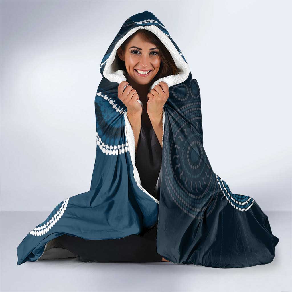 Custom AFL Carlton NAIDOC Week Hooded Blanket Keep The Fire Burning Indigenous Art