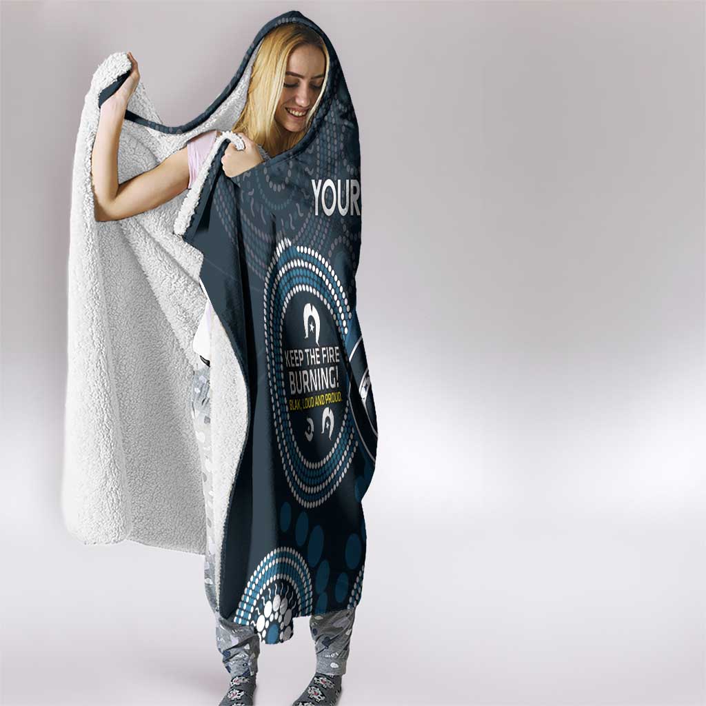 Custom AFL Carlton NAIDOC Week Hooded Blanket Keep The Fire Burning Indigenous Art