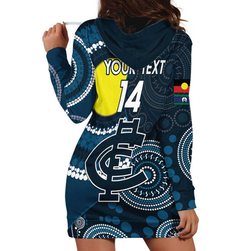 Custom AFL Carlton NAIDOC Week Hoodie Dress Keep The Fire Burning Indigenous Art