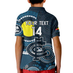 Custom AFL Carlton NAIDOC Week Kid Polo Shirt Keep The Fire Burning Indigenous Art