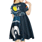 Custom AFL Carlton NAIDOC Week Kid Short Sleeve Dress Keep The Fire Burning Indigenous Art