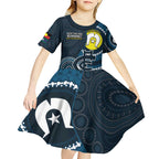 Custom AFL Carlton NAIDOC Week Kid Short Sleeve Dress Keep The Fire Burning Indigenous Art
