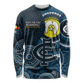 Custom AFL Carlton NAIDOC Week Long Sleeve Shirt Keep The Fire Burning Indigenous Art