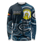Custom AFL Carlton NAIDOC Week Long Sleeve Shirt Keep The Fire Burning Indigenous Art