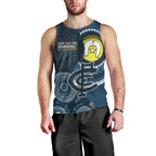 Custom AFL Carlton NAIDOC Week Men Tank Top Keep The Fire Burning Indigenous Art