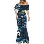Custom AFL Carlton NAIDOC Week Mermaid Dress Keep The Fire Burning Indigenous Art