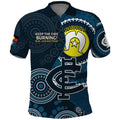 Custom AFL Carlton NAIDOC Week Polo Shirt Keep The Fire Burning Indigenous Art