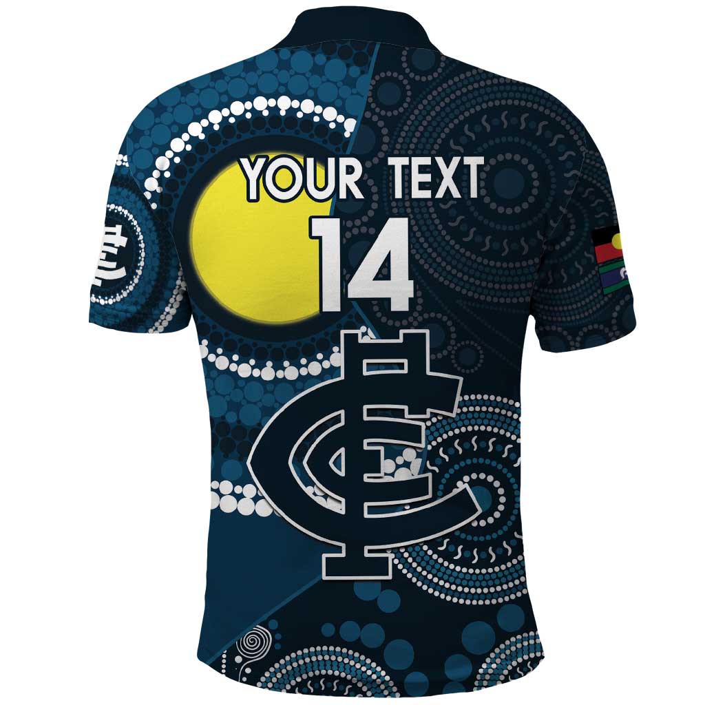 Custom AFL Carlton NAIDOC Week Polo Shirt Keep The Fire Burning Indigenous Art