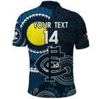 Custom AFL Carlton NAIDOC Week Polo Shirt Keep The Fire Burning Indigenous Art