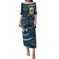 Custom AFL Carlton NAIDOC Week Puletasi Keep The Fire Burning Indigenous Art