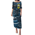 Custom AFL Carlton NAIDOC Week Puletasi Keep The Fire Burning Indigenous Art