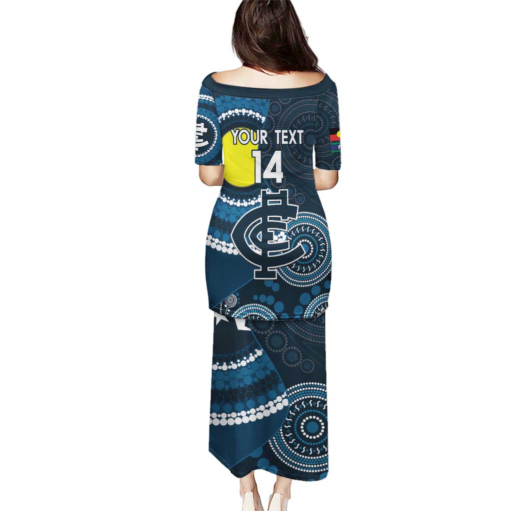 Custom AFL Carlton NAIDOC Week Puletasi Keep The Fire Burning Indigenous Art