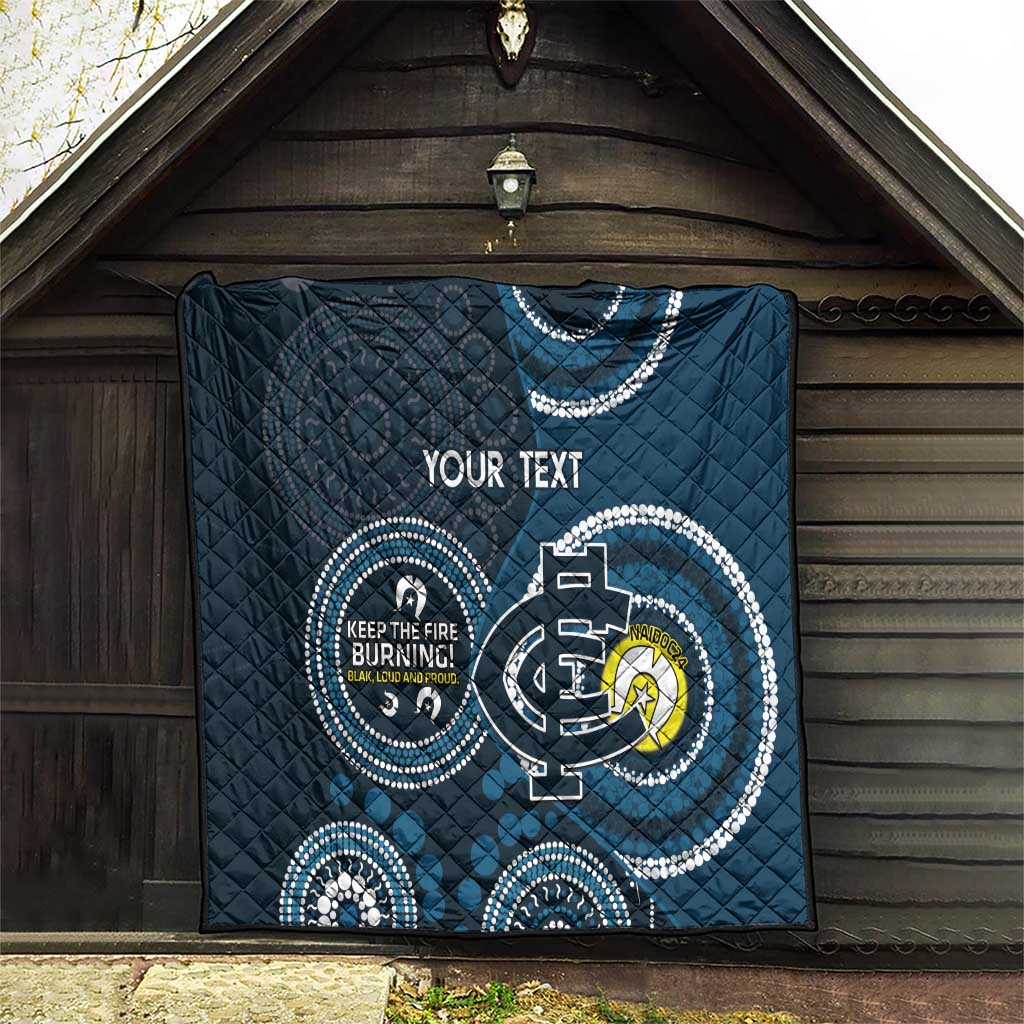 Custom AFL Carlton NAIDOC Week Quilt Keep The Fire Burning Indigenous Art
