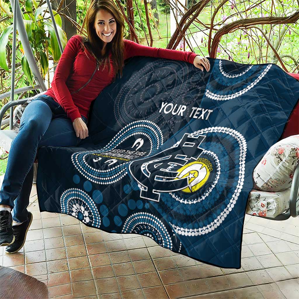 Custom AFL Carlton NAIDOC Week Quilt Keep The Fire Burning Indigenous Art