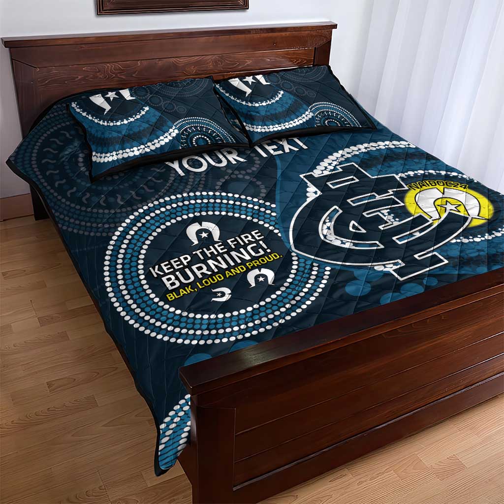 Custom AFL Carlton NAIDOC Week Quilt Bed Set Keep The Fire Burning Indigenous Art