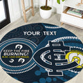 Custom AFL Carlton NAIDOC Week Round Carpet Keep The Fire Burning Indigenous Art